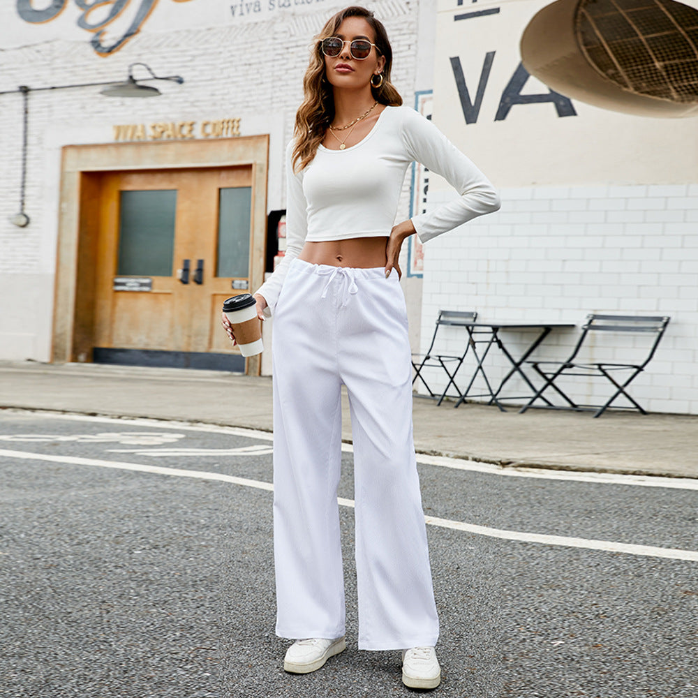 Pantalons de jogging amples pour femmes avec taille élastique et poches pratiques Levoire