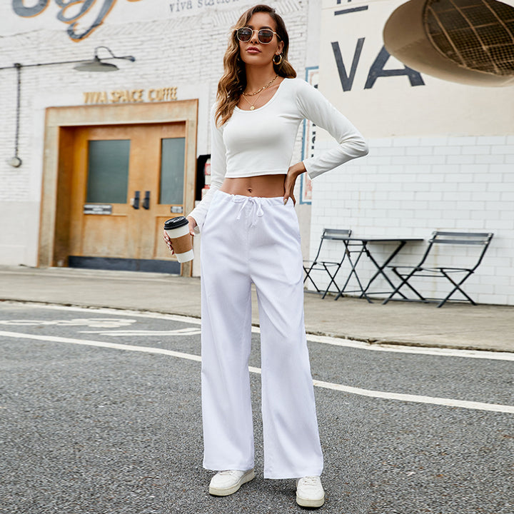 Pantalons de jogging amples pour femmes avec taille élastique et poches pratiques Levoire