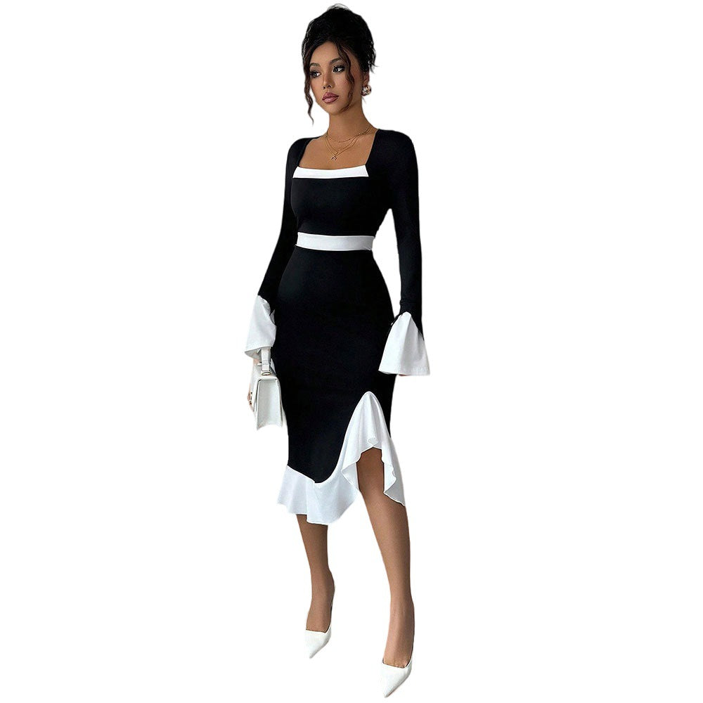 Robe élégante pour femmes avec des détails froncés et des manches larges Levoire