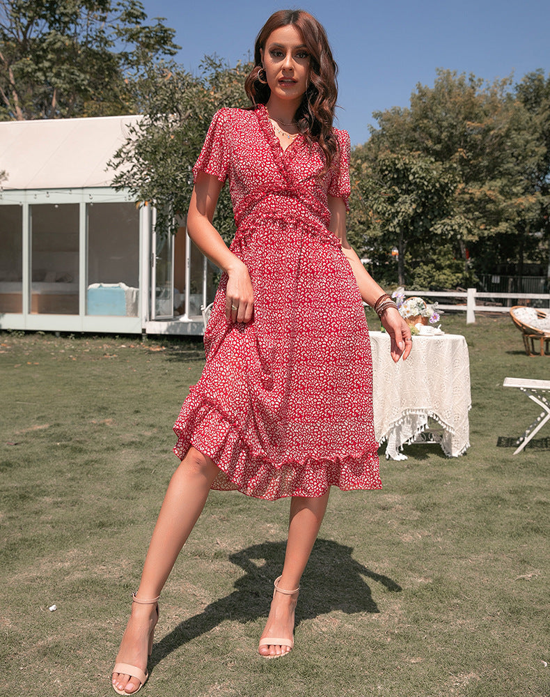 Levoire | Élégante Robe Vintage Pour Femme Rouge foncé