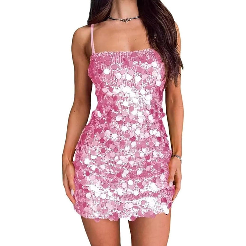 Levoire | Élégant Prom-soir Dos-ouvert Courte Jupe Bodycon Rosa