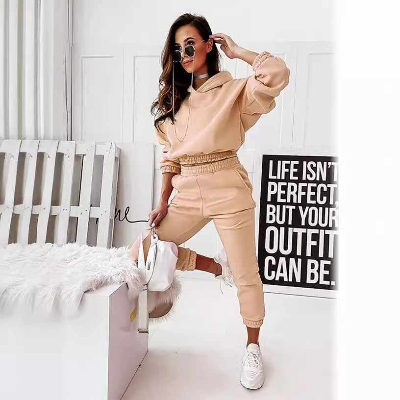 Survêtement confortable pour femmes avec capuche et taille élastique Levoire