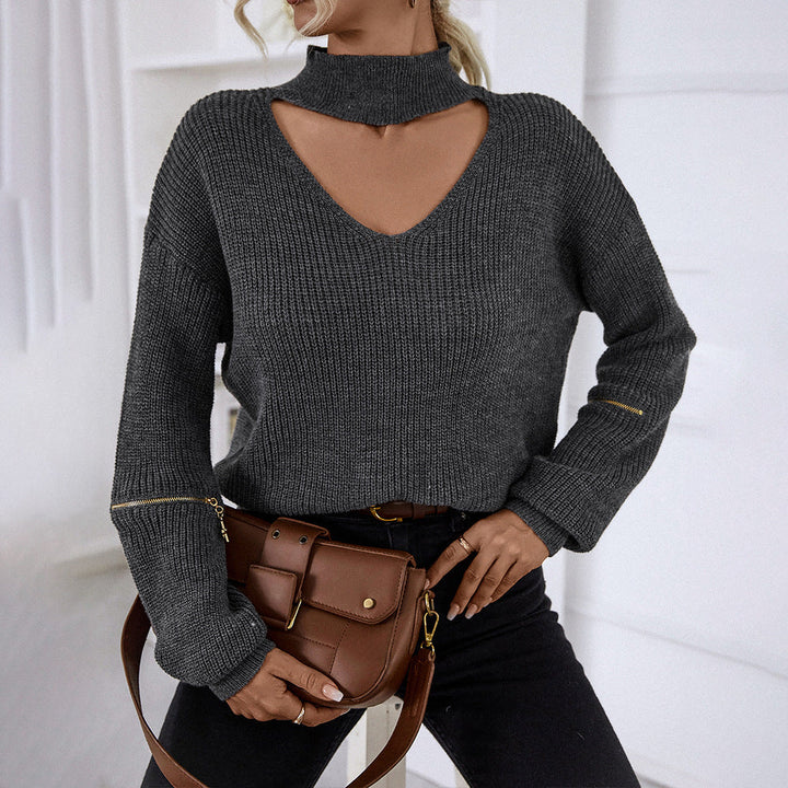 Levoire | Rento Libre Longue Manche Élégante Pull gris foncé