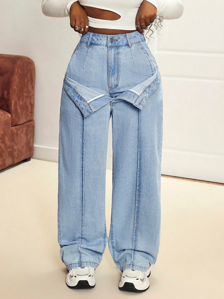 Jean large pour femmes avec une coupe innovante et un design asymétrique Levoire