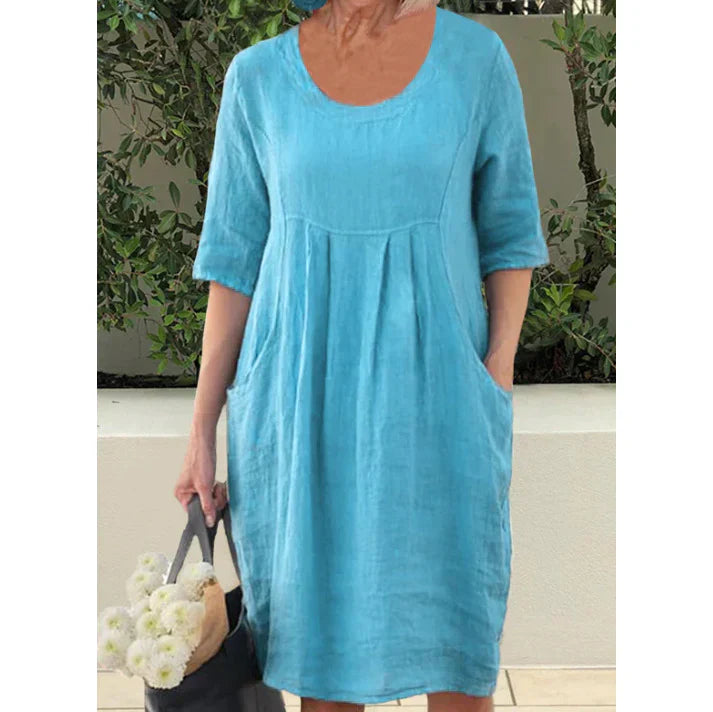 Levoire | Robe En Coton À Manches Courtes Bleu clair