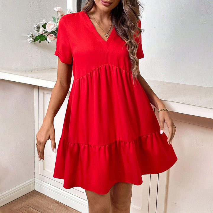 Robe de loisir pour femmes avec décolleté en V et jupe évasée Levoire