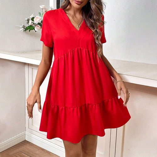 Robe de loisir pour femmes avec décolleté en V et jupe évasée Levoire