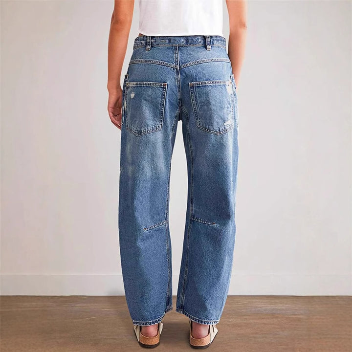 Jeans baggy pour femmes au look vintage avec détails déchirés et poches cargo Levoire