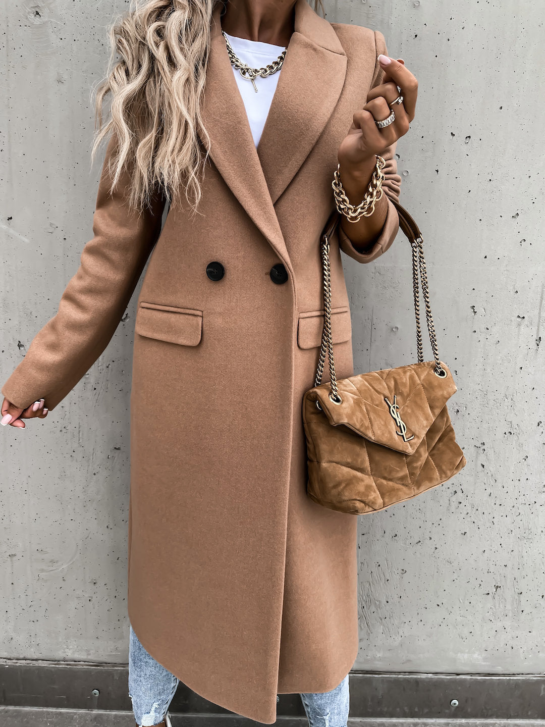 Levoire | Manteau Trench Élégant Avec Col Pour Femmes Beige