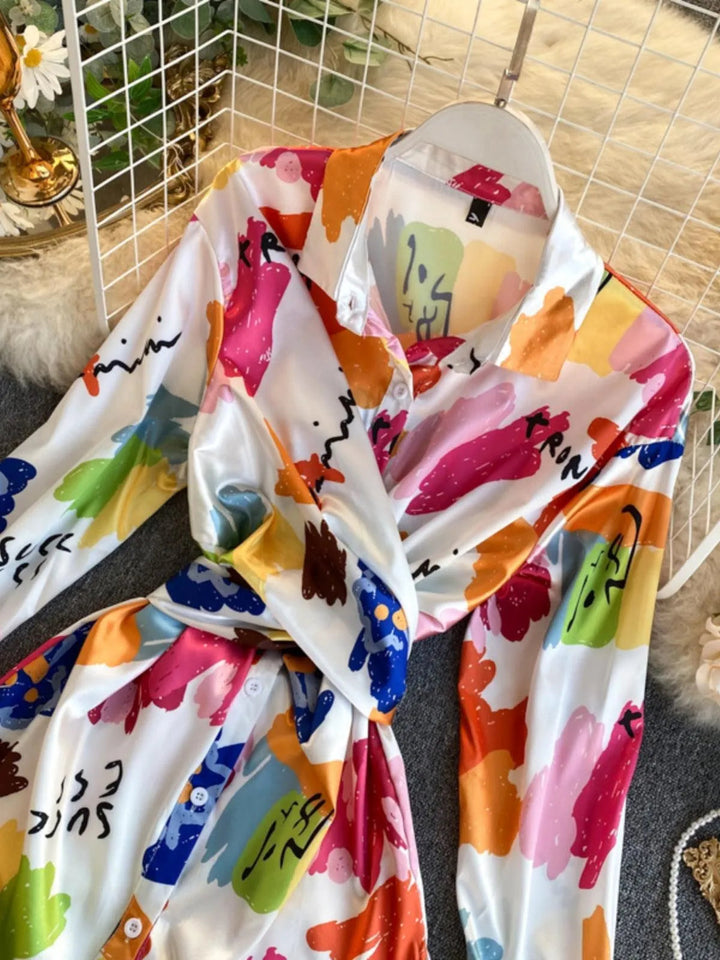 Levoire | T-shirt en satin mat irrégulièrement teinté