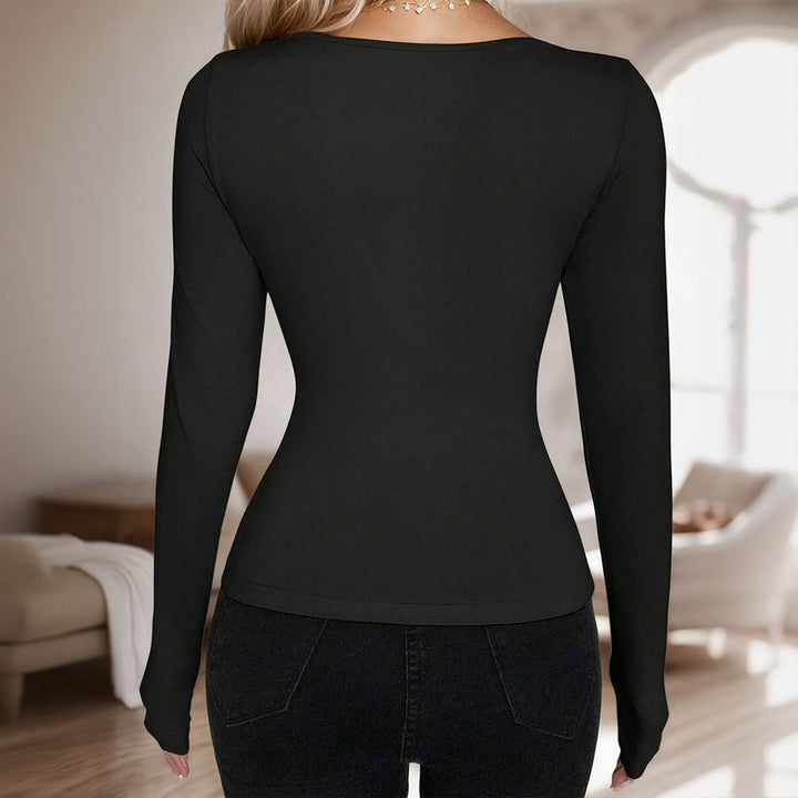 Chemise ajustée à manches longues pour femmes avec un design de lacet sophistiqué Levoire