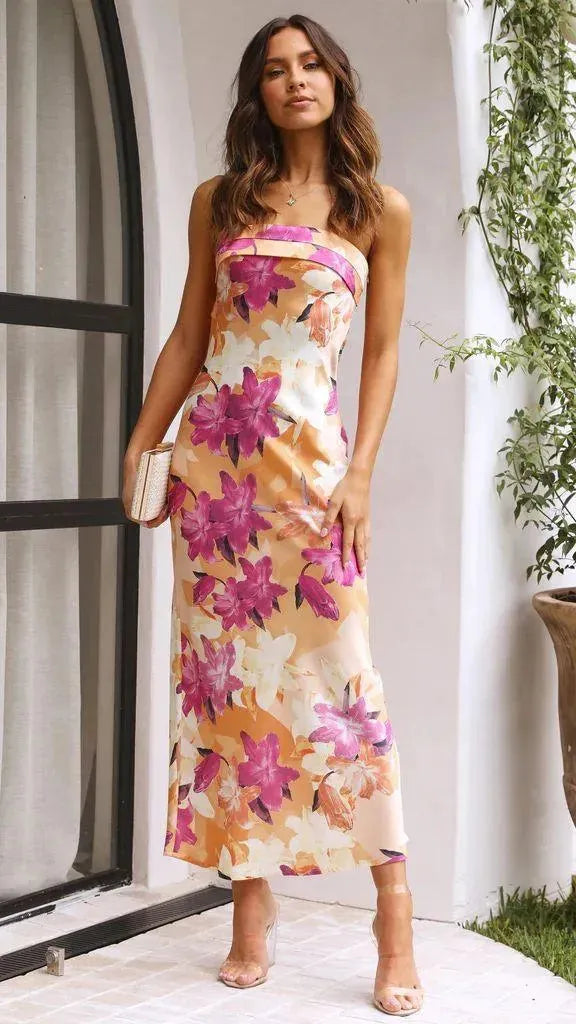 Levoire | Robe sans manches et haut sans dos Rose Druck