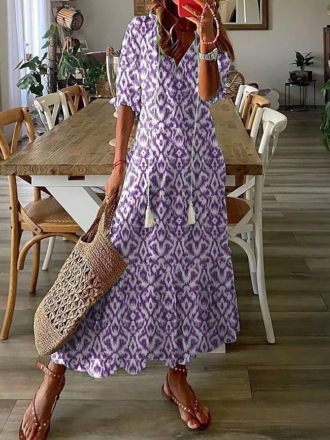 Levoire | Robe Maxi Inspirée Par Le Boho Lila