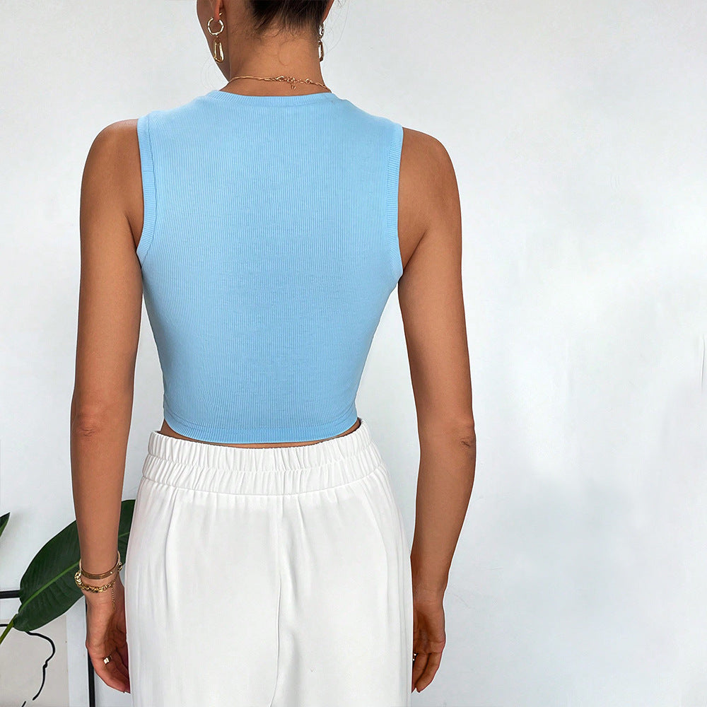 Top tank court pour femmes avec un design de nœud élégant Levoire