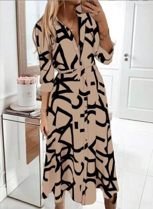 Levoire | Robe nouée à manches longues avec bouton à l'avant ajusté Éléphant blanc ivoire