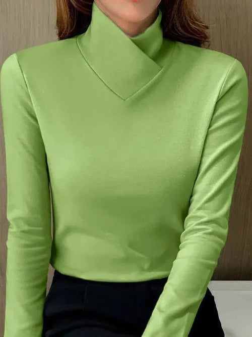 Levoire | Élégant Pull À Col Roulé Avec Col Haut Vert