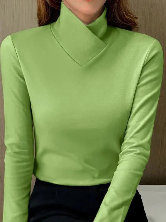 Levoire | Chemisier Élégant Avec Col Montant Vert