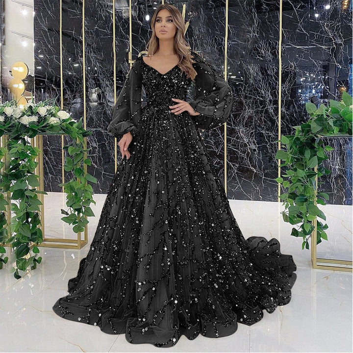 Levoire | Captivating social Aura Queen Long dress noir