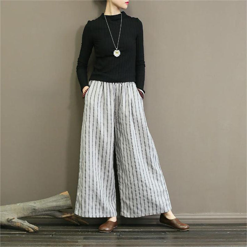 Levoire | Pantalon Large À Rayures Décontracté
