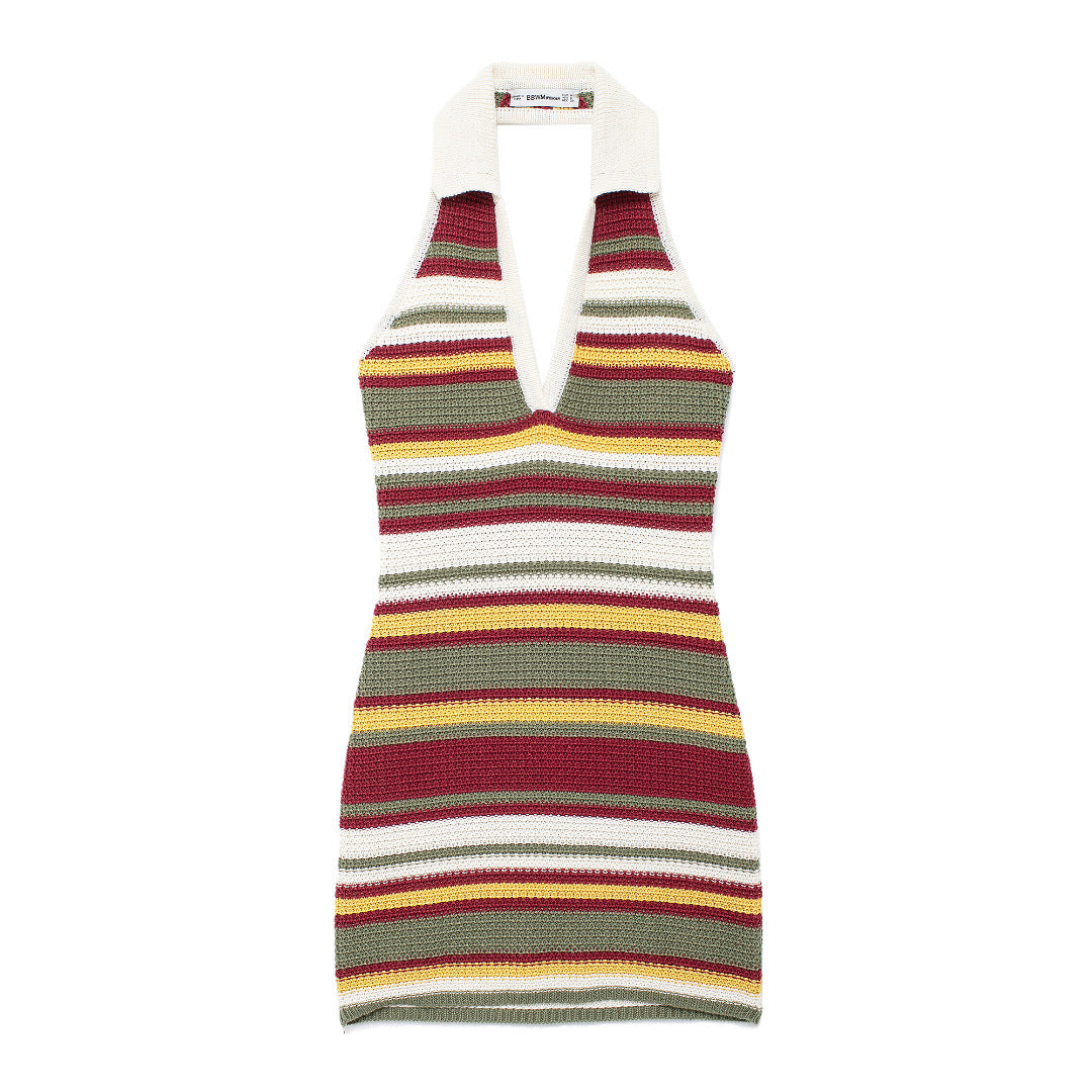 Levoire | Robe mini à décolleté halter chic Couleur rayures