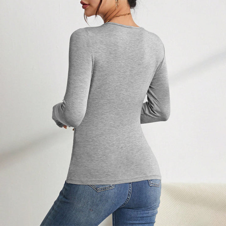Body à manches longues pour femme avec décolleté en V tendance et détails raffinés aux épaules Levoire