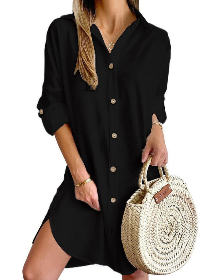 Levoire | Chemise Robe À Col Noir