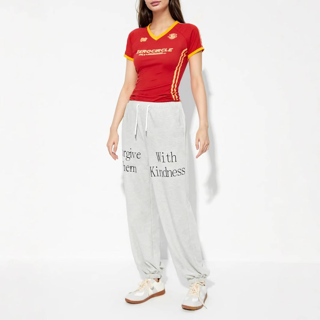 Pantalons de jogging décontractés pour femmes avec imprimé graphique et taille élastique Levoire