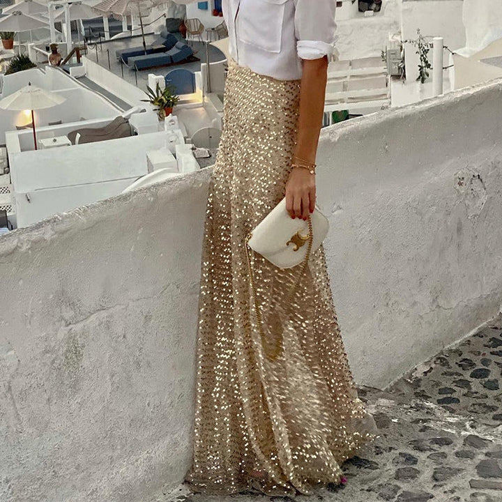 Levoire | Glamoureux Paillettes Jupe Longue