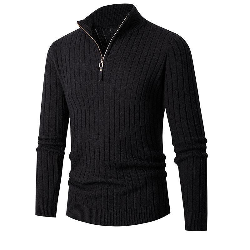 Levoire | Col Montant Demi-Zip Noir