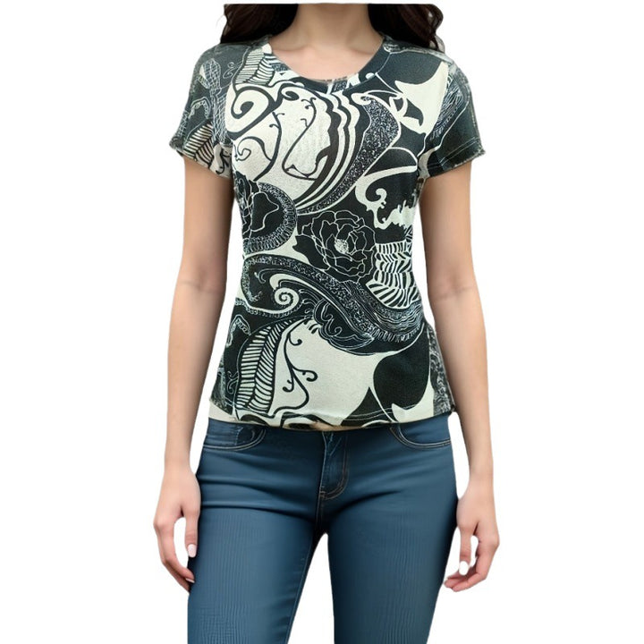 T-shirt pour femme avec design de lèvres créatif et coupe décontractée Levoire