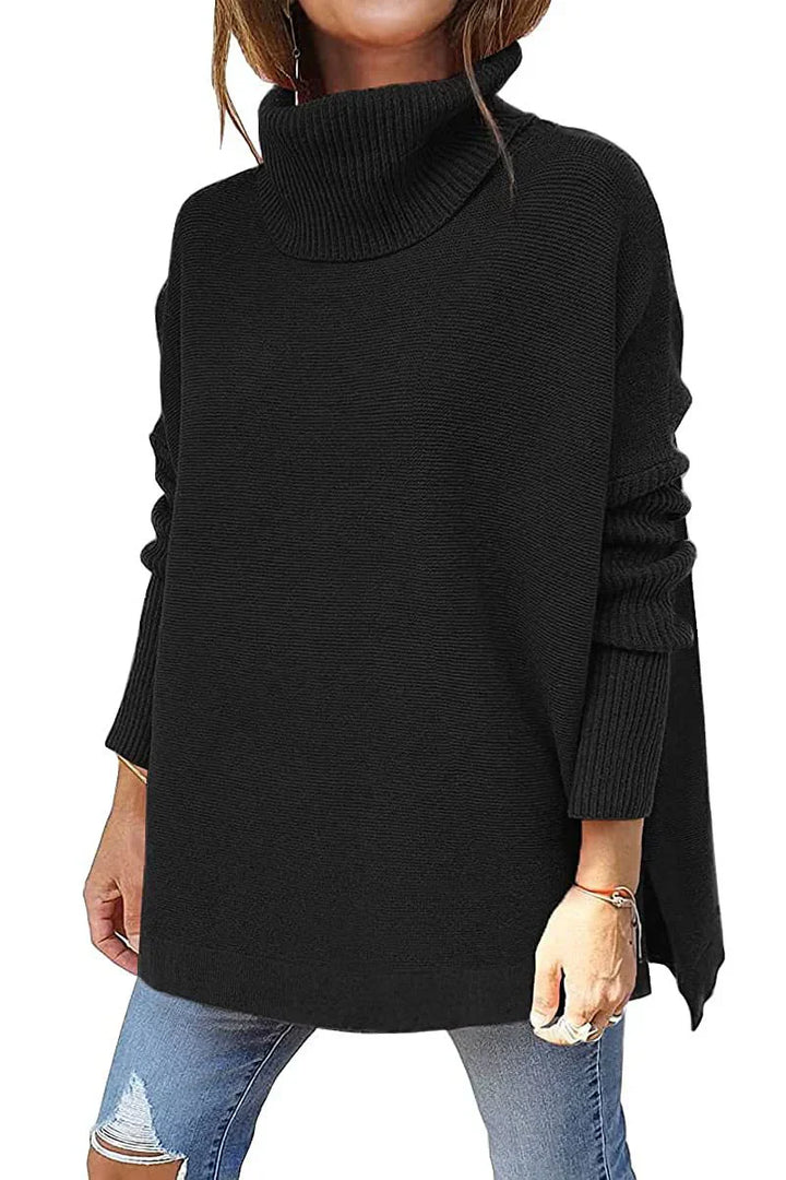 Levoire | Pull Oversize Col Roulé Noir