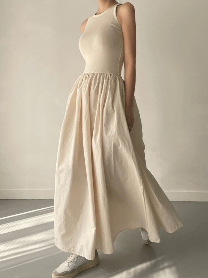 Levoire | Robe élégante avec col rond Abricot Taille Unique
