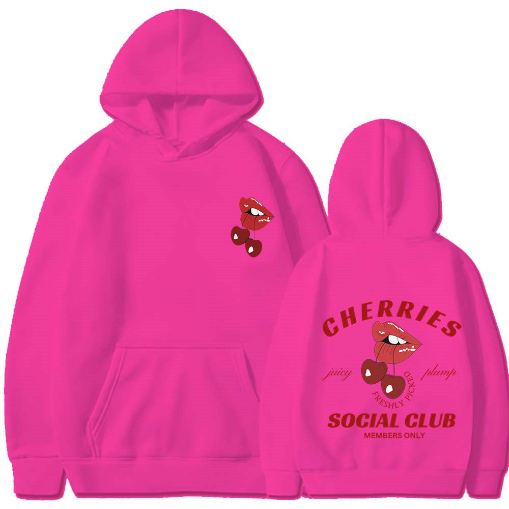 Sweat à capuche femme avec design cerise exclusif Levoire