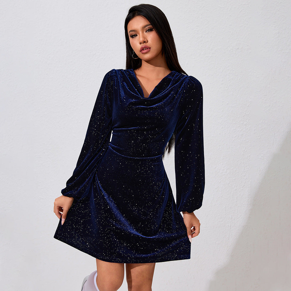Robe en velours élégante pour femmes avec accents scintillants Levoire