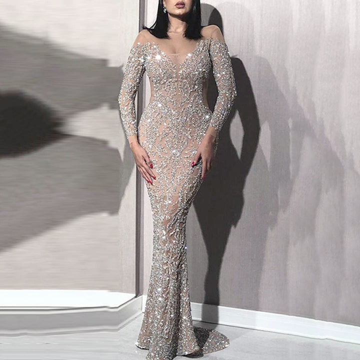 Levoire | H séduisante Slim Sexy Robe longue Robe de banque Couleur