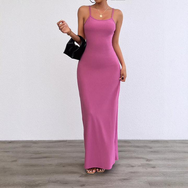 Robe maxi ajustée pour femmes avec structure en fines côtes Levoire