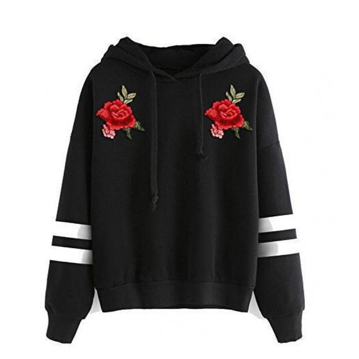 Sweat-shirt pour femmes avec broderie rose de haute qualité Levoire