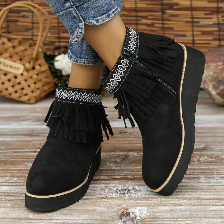 Levoire | Bottines À Franges Hiver Noir