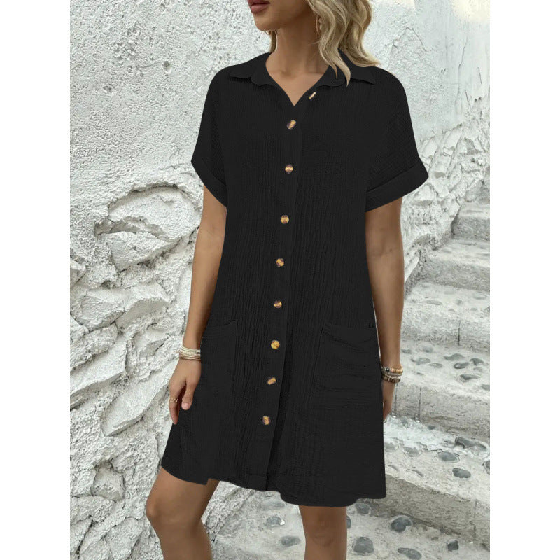 Levoire | Robe Serviette Simple Grand Col V bouton Robe