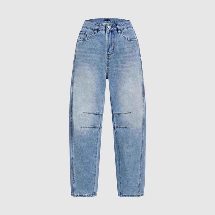 Jean femme ample au look vintage avec ourlet effiloché Levoire