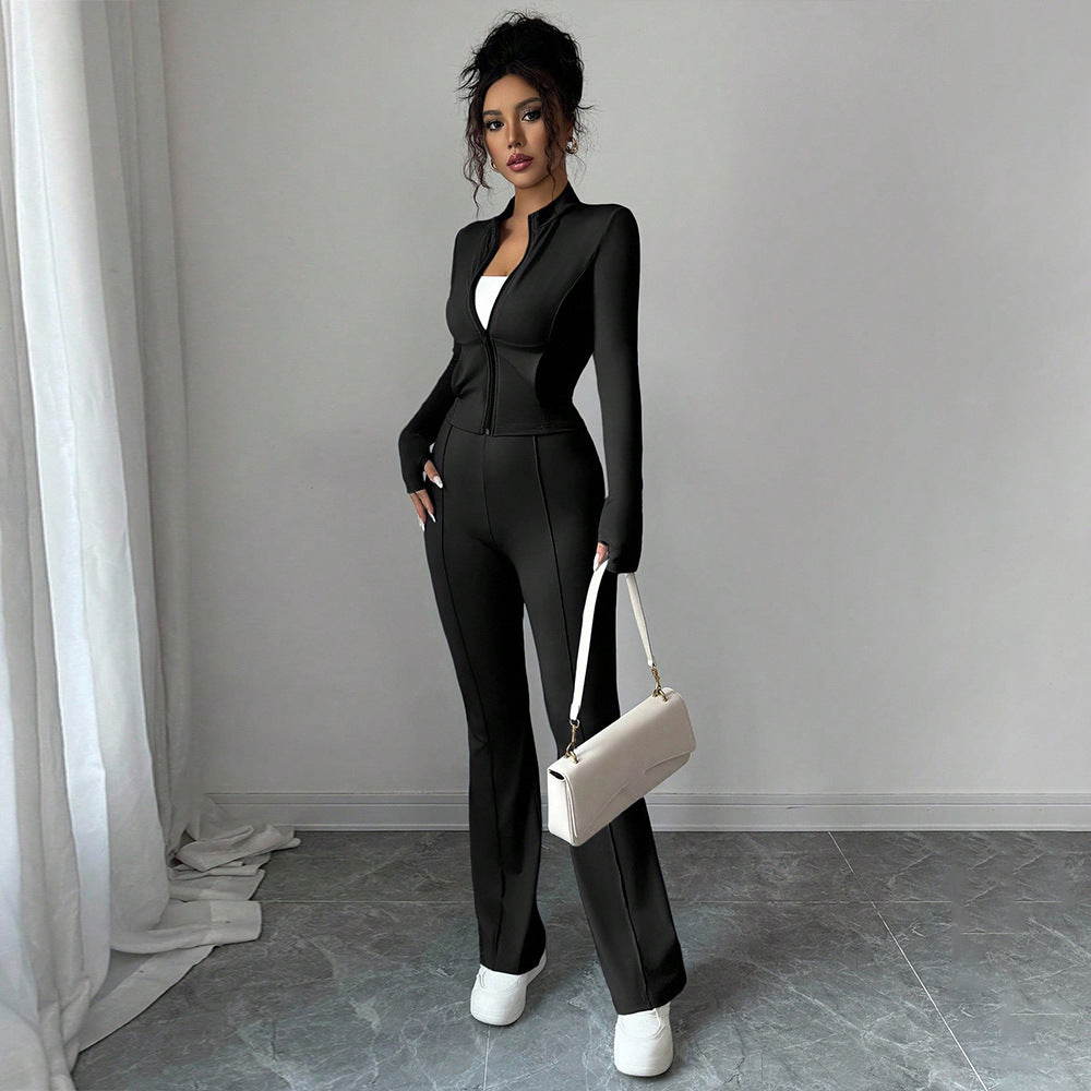 Veste de sport pour femmes avec fermeture éclair et jambes évasées Levoire