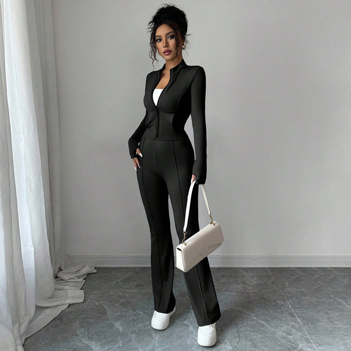 Veste de sport pour femmes avec fermeture éclair et jambes évasées Levoire