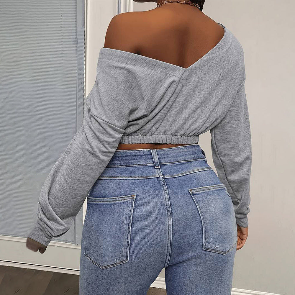 Haut court décontracté pour femmes avec design décolleté et ourlet ajusté Levoire