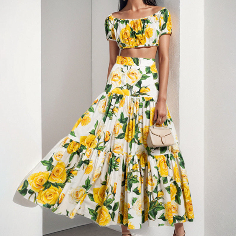 Ensemble floral à deux pièces pour femmes Levoire