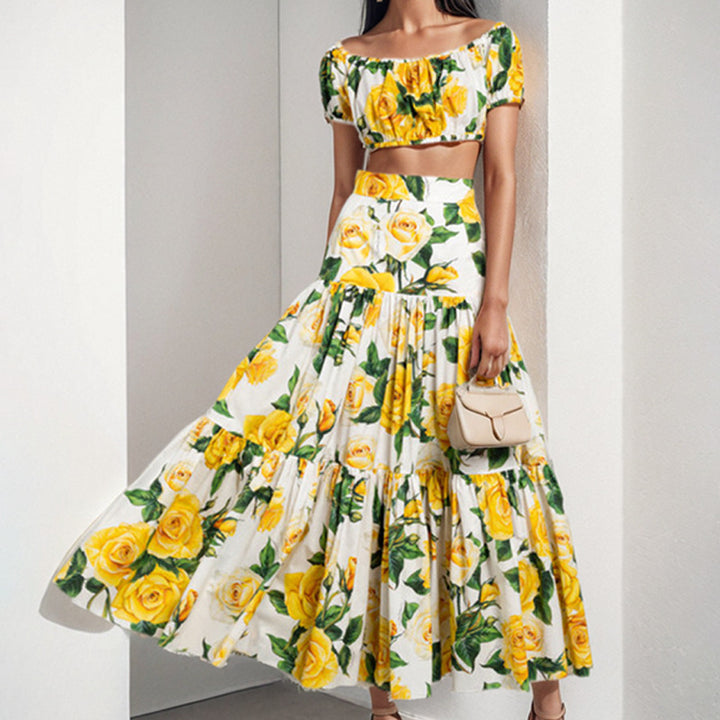 Ensemble floral à deux pièces pour femmes Levoire