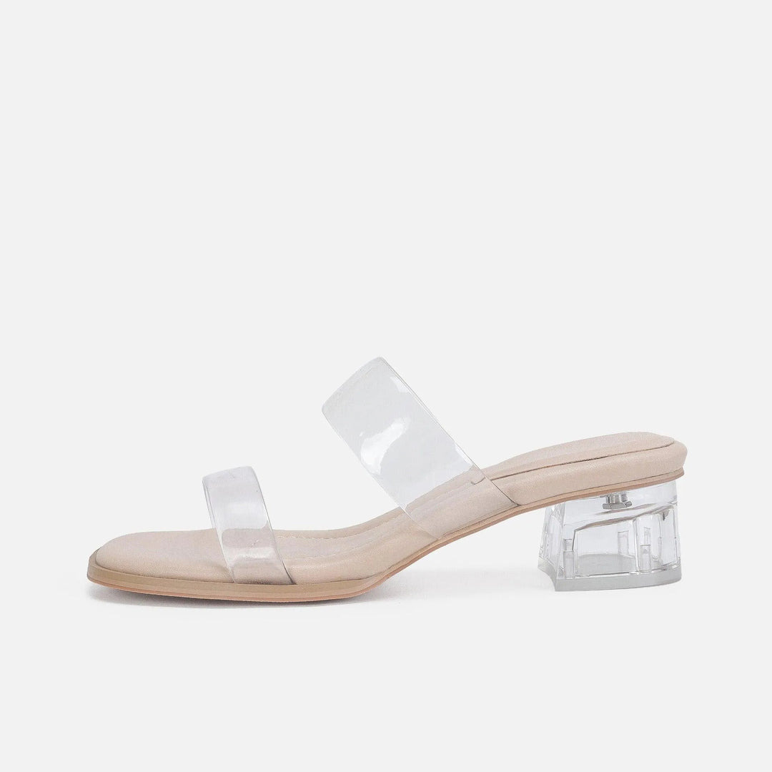 Levoire | Sandales pour femmes à talons moyens transparentes Abricot Cristal Talon