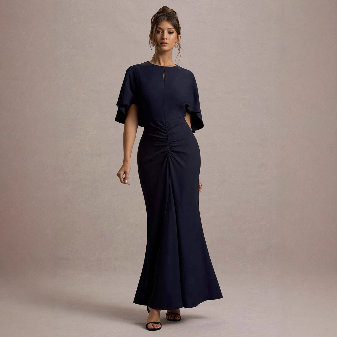 Robe de soirée élégante pour femmes avec coupe fluide et manches courtes à la mode Levoire