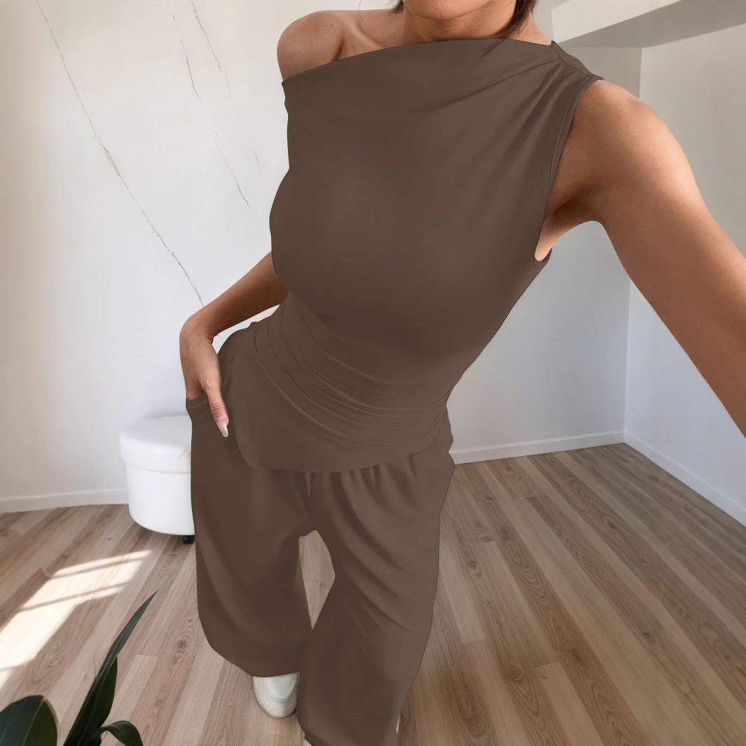 Combinaison tendance pour femme avec design asymétrique et poches Levoire