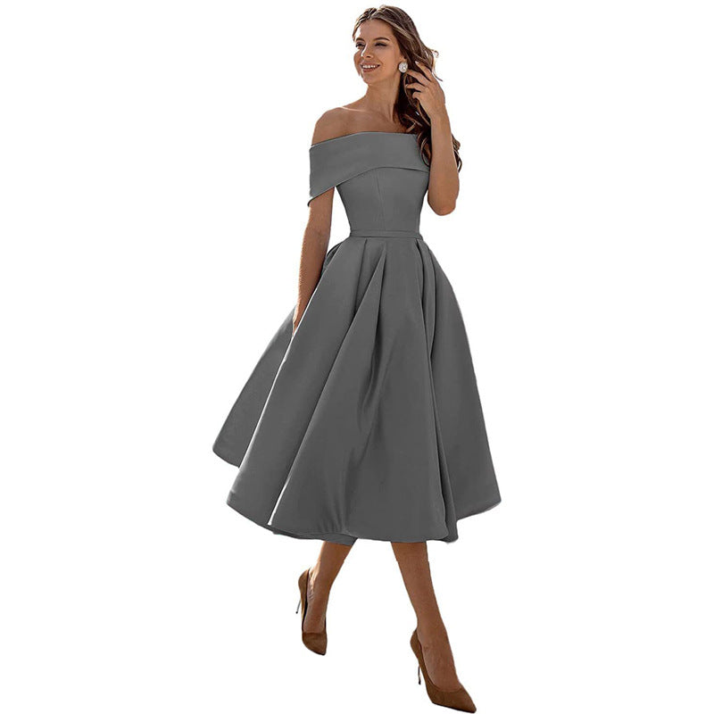 Levoire | Robe de soirée en satin sans bretelles décontractée