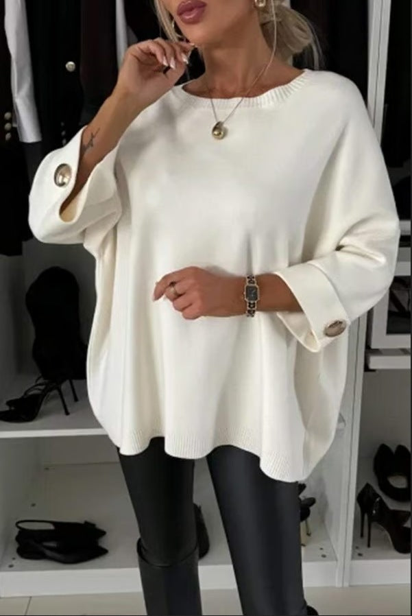 Pull en tricot décontracté pour femmes avec des détails de boutons à la mode Levoire